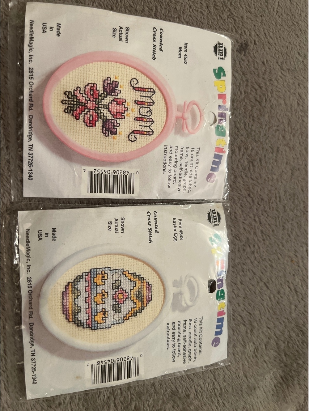 NeedleMagic Springtime Counted Cross Stitch Kits - Mom & Easter Egg